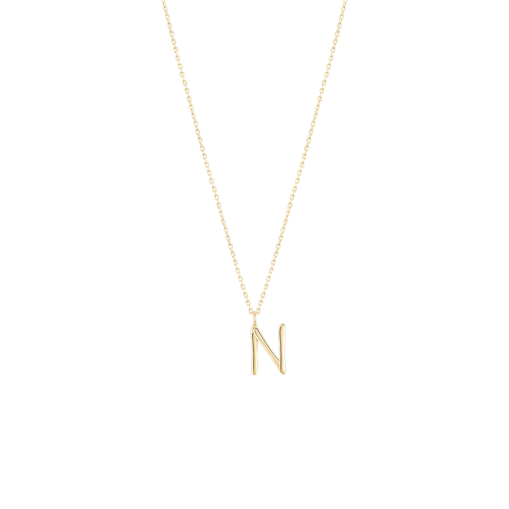 Golden Initial N Necklace