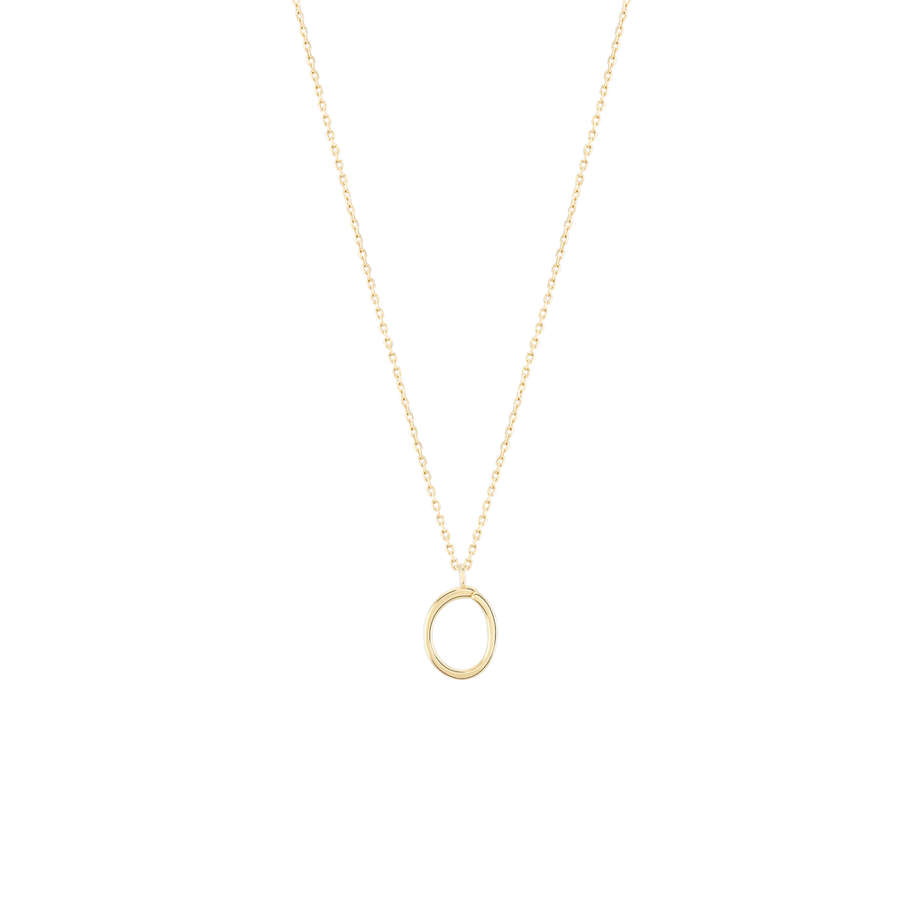 Golden Initial O Necklace