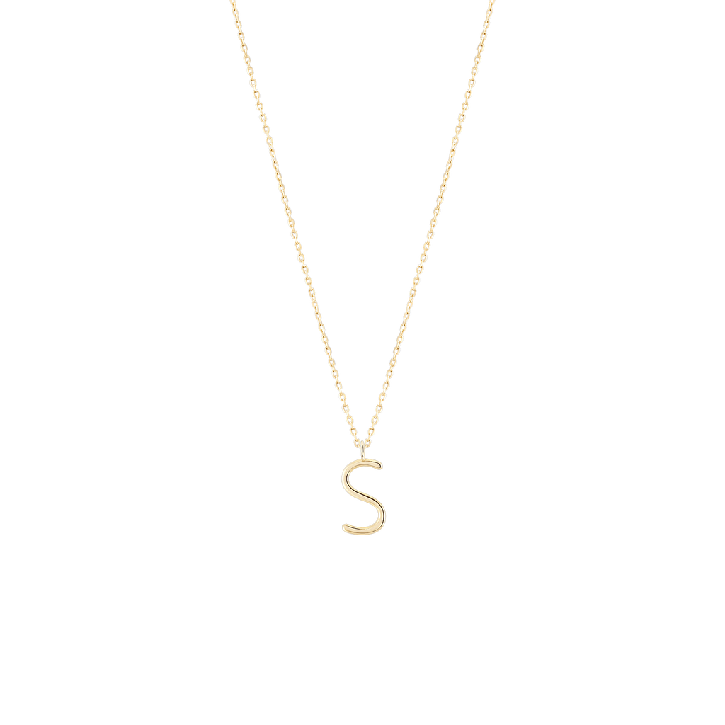 Golden Initial S Necklace