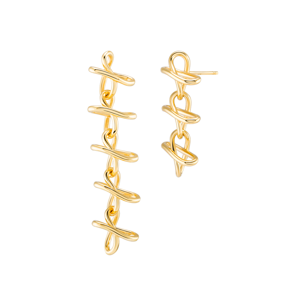 Interlinked Earrings 18K Solid Gold